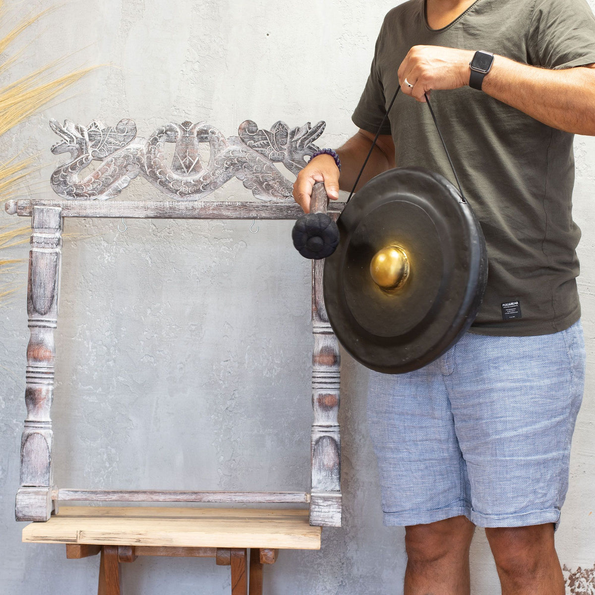 Medium Gong in Black Stand - 35cm – view 4