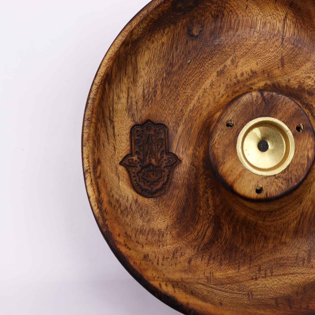 Hamsa Incense Stick & Cone Burner Disc - Mango Wood – view 3