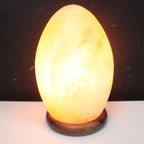 Himalayan Salt Lamp Egg on Wooden Base – view 2