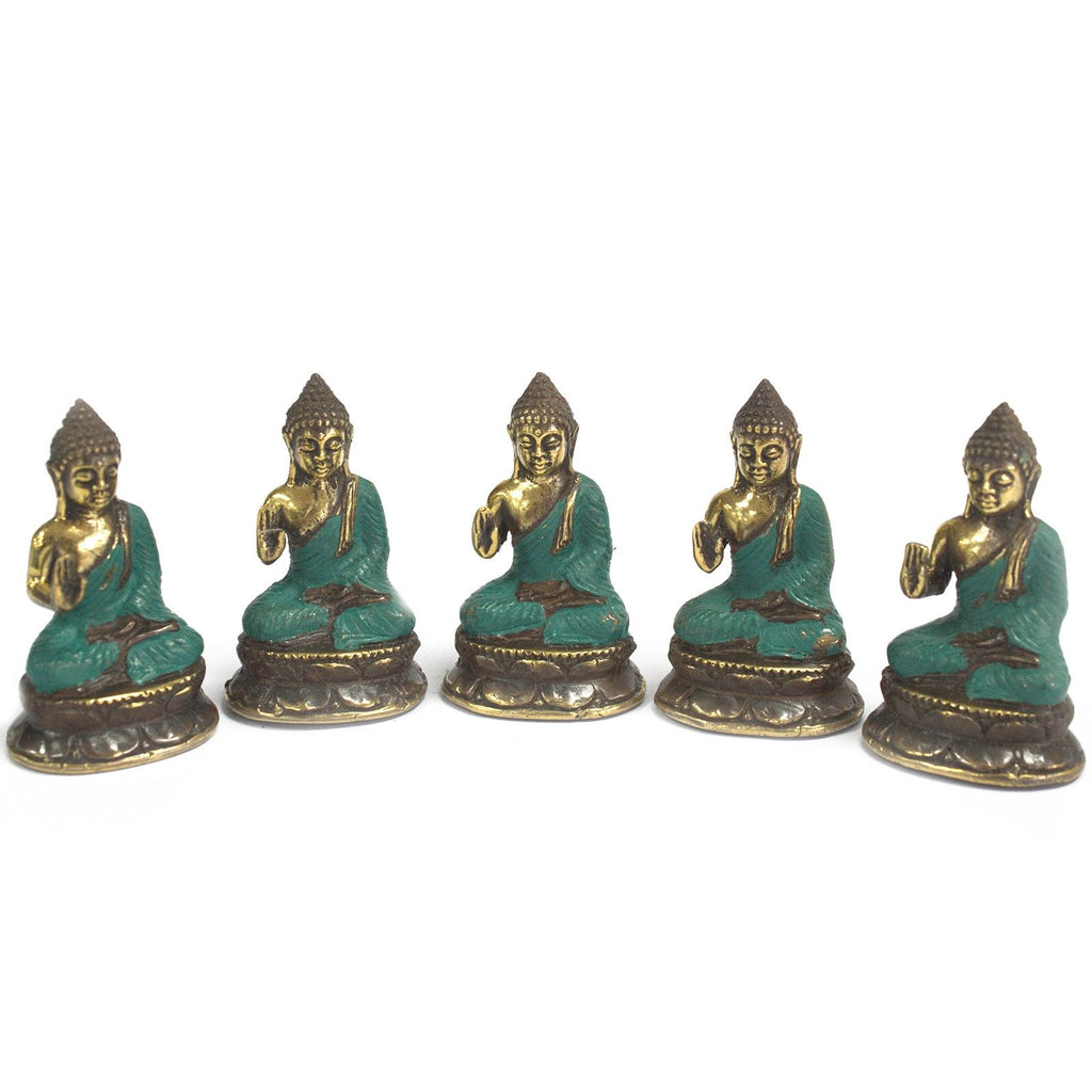 Brass Sitting Buddha Statue – Mini, Hand Raised – view 3