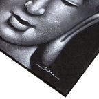 Buddha Painting, Grey Brocade Detail - 80 x 60cm