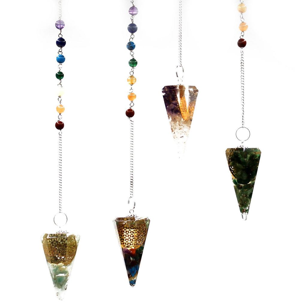 Orgonite Pendulum with Flower of Life Design – view 2