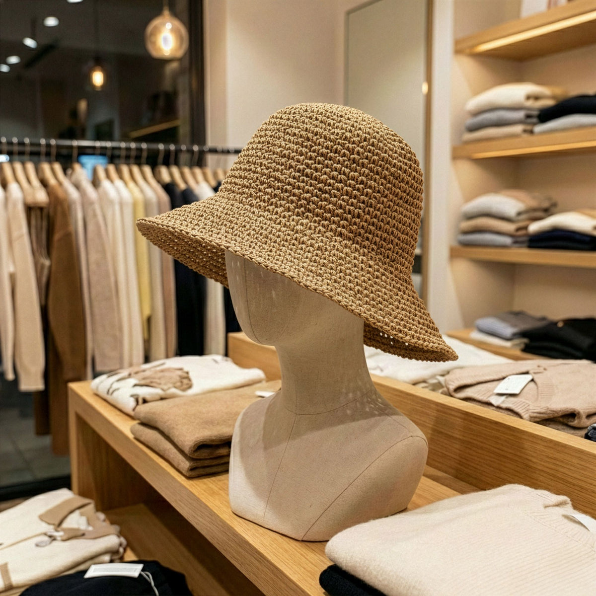 Nomad Sari Floppy Straw Sun Hat - Natural Coffee – view 2