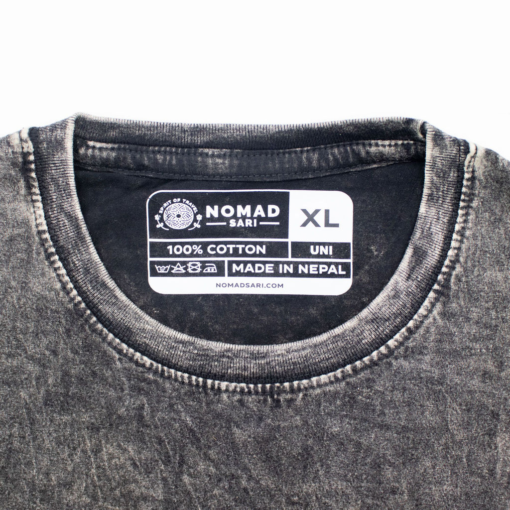 Nomad Sari Stonewashed T-Shirt - Compass of Life - Charcoal - XL – view 4
