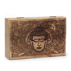 Mango Wood Rectangular Box, Buddha Face Black Engraved – view 2