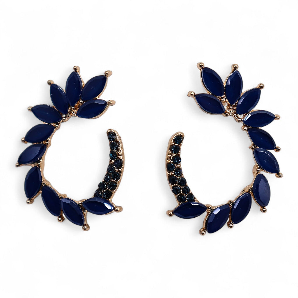 Nymph Royal Blue Loop Vintage Glass Earrings