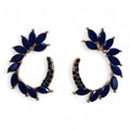 Nymph Royal Blue Loop Vintage Glass Earrings