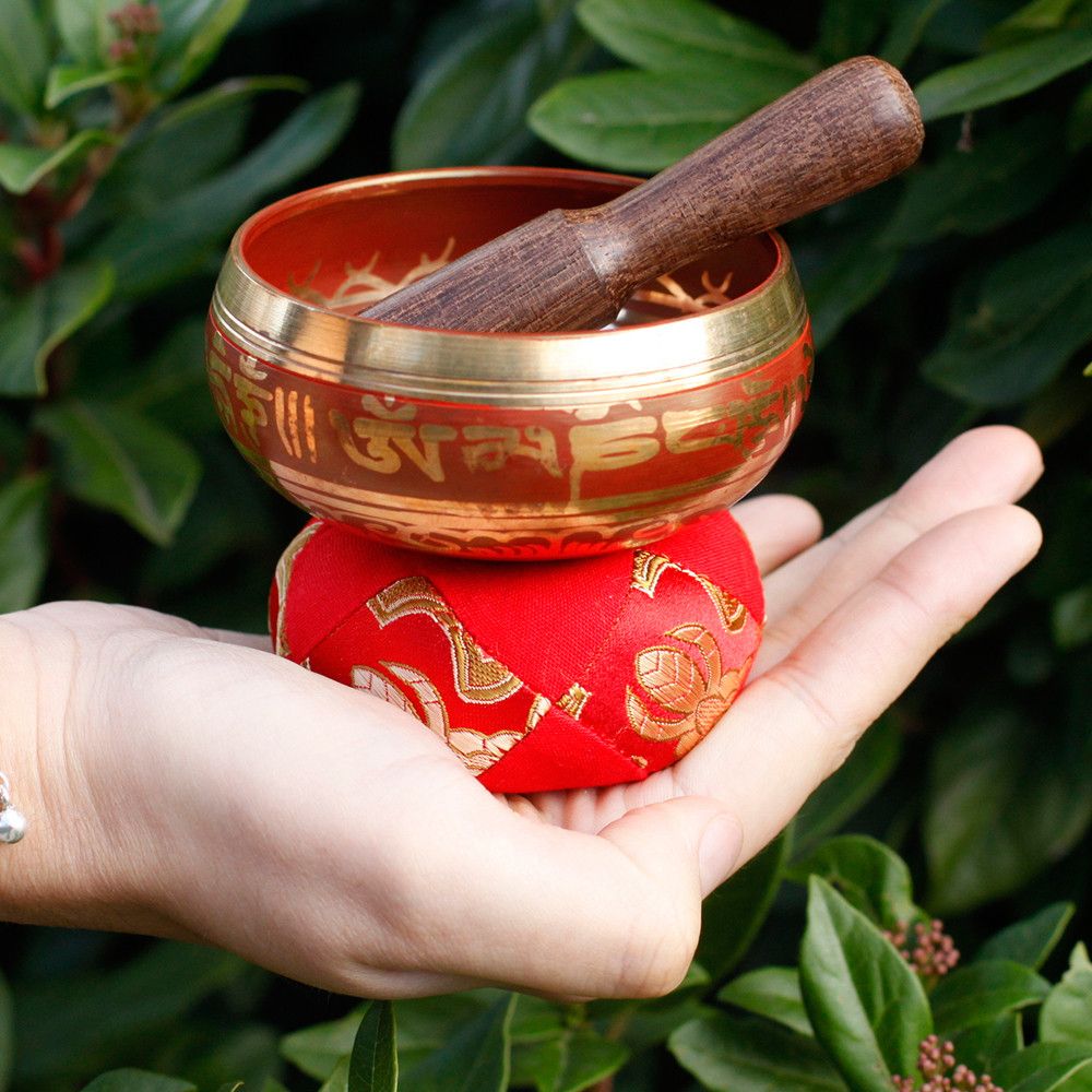 Mini Singing Bowl Gift Set - Red Pouch – view 4