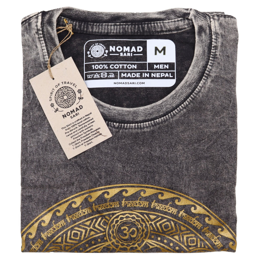 Nomad Sari Stonewashed T-Shirt - Chakra - Dark Grey - Medium