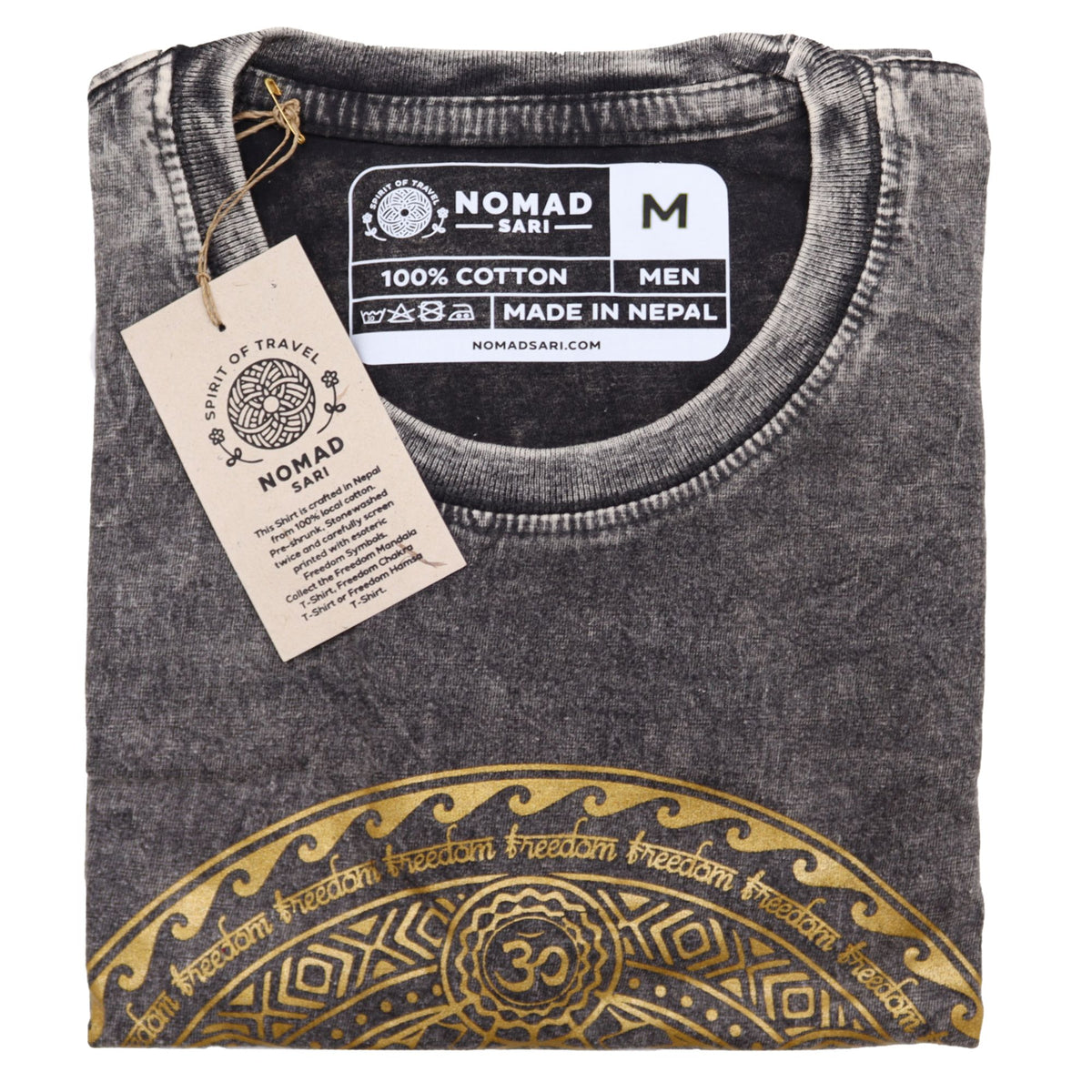 Nomad Sari Stonewashed T-Shirt - Chakra - Dark Grey - Medium