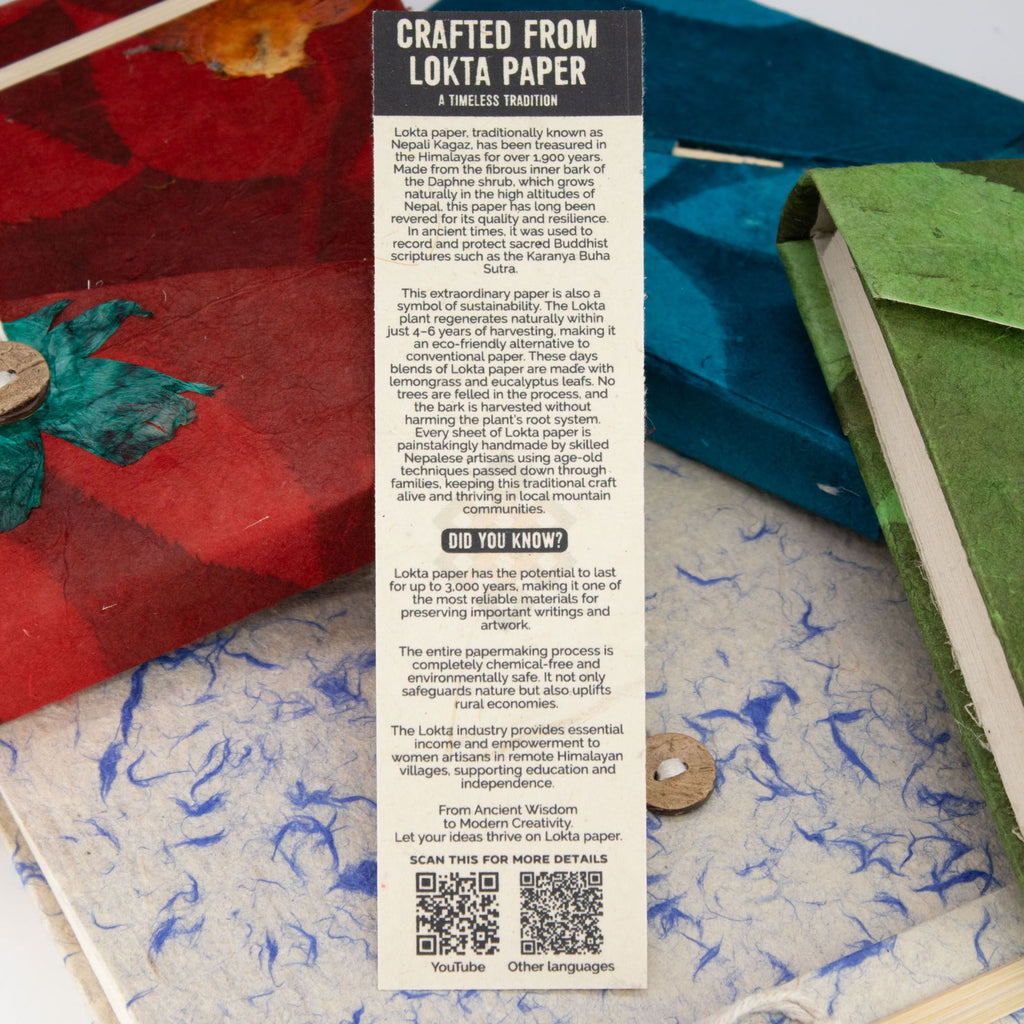Lokta Pressed Flower Notebook – Mini, 40 Leaves – view 2