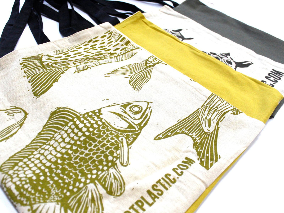 Large Reversible Cotton Bag 38x42cm - Sea-Life Print – view 5