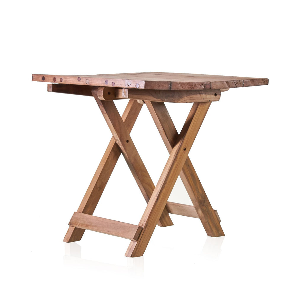 Square Folding Coffee Table, Recycled Teak - 50 cm – view 2
