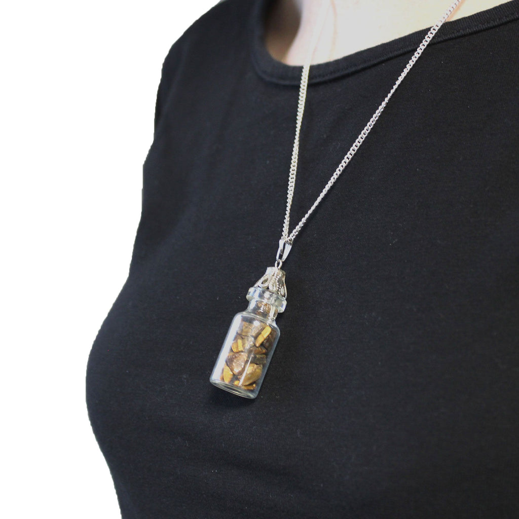 Bottled Gemstones Necklace - Tiger Eye – view 4