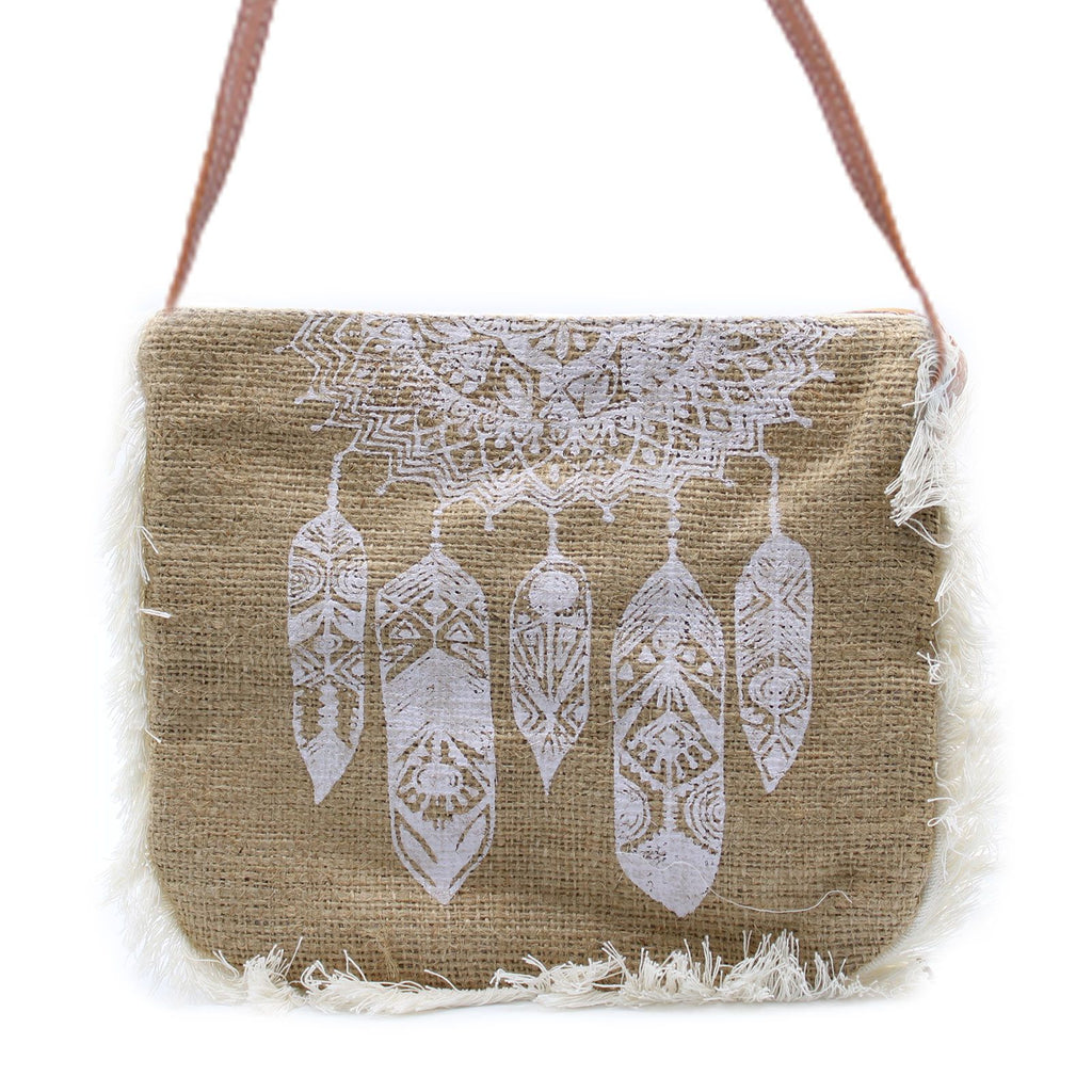 Fab Fringe Bag - Dream Catcher Print on Jute – view 2