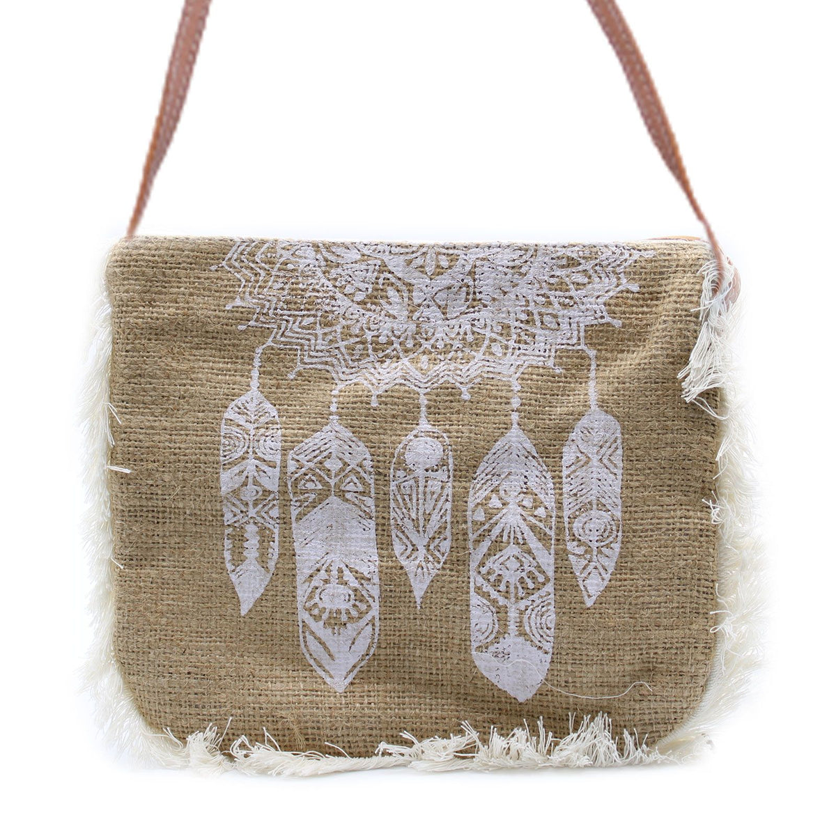 Fab Fringe Bag - Dream Catcher Print on Jute – view 2