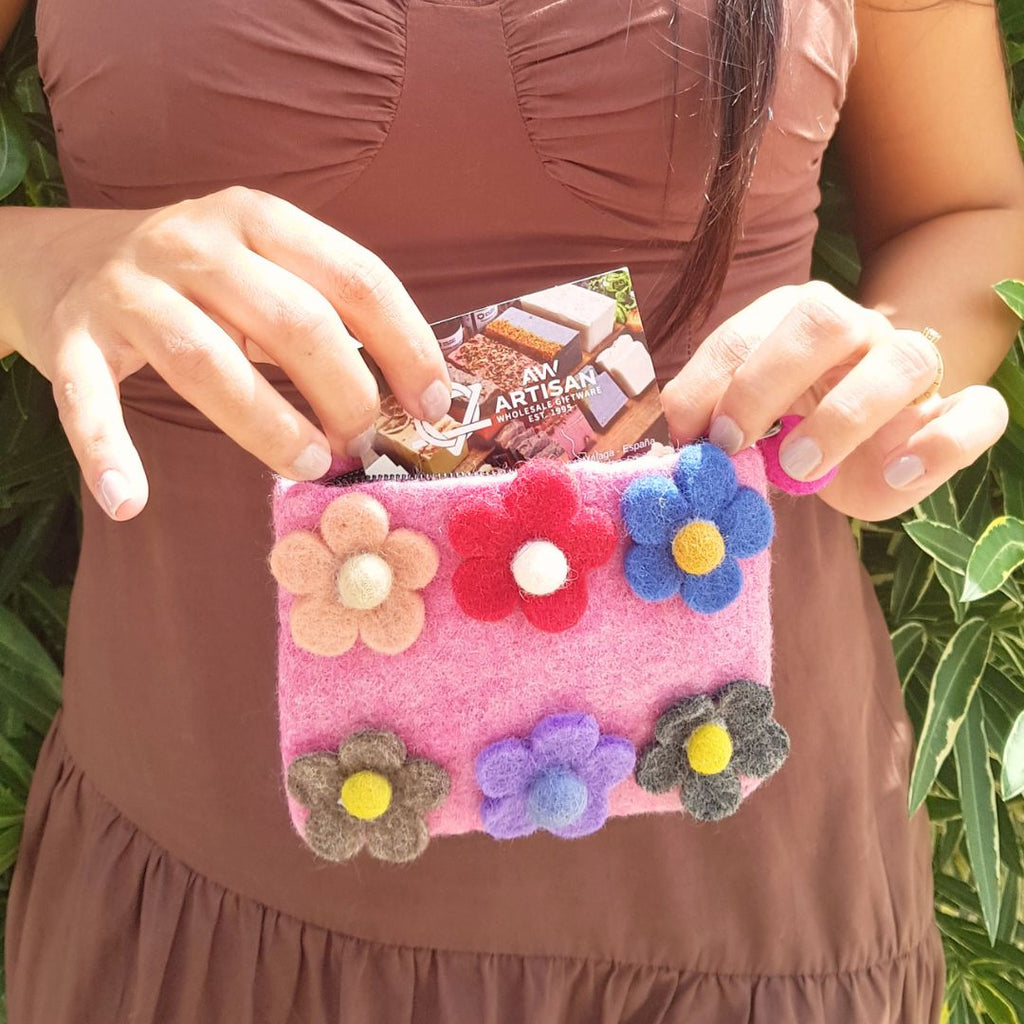 Felt Zipper Pouches Six Flowers Set of 3 – view 5