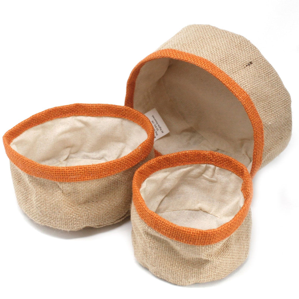Set of 3 Natural Jute Baskets - Turmeric – view 2