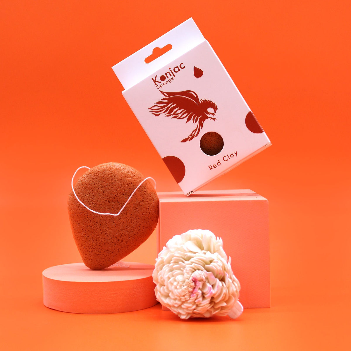 Teardrop Konjac Sponge - Red Clay