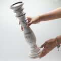 Whitewash Mango Wood Candle Stand - Large 37x10cm