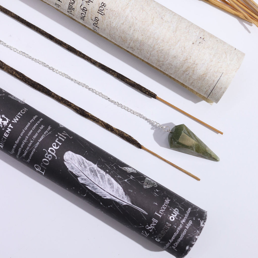 Ancient Witch Prosperity Incense with Aventurine Pendulum – view 10