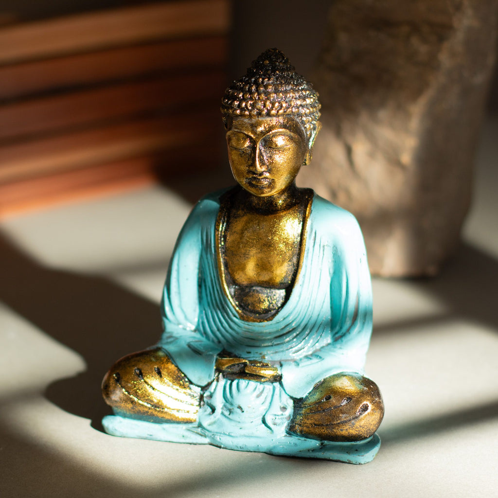 Teal & Gold Buddha Statue - Medium – view 4