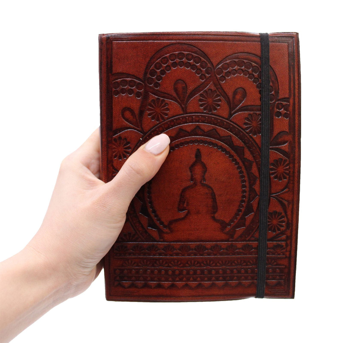 Small Vegetable Tanned Leather Notebook with Strap – Palmistry – view 4