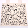 Big Cotton Shopping Bag 38x42cm Forest Life Print