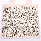 Big Cotton Shopping Bag 38x42cm Forest Life Print