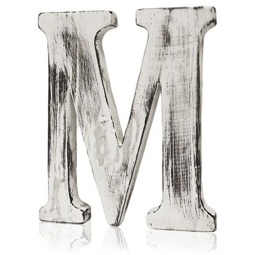 Shabby Chic Wooden Letter M - Mango Wood