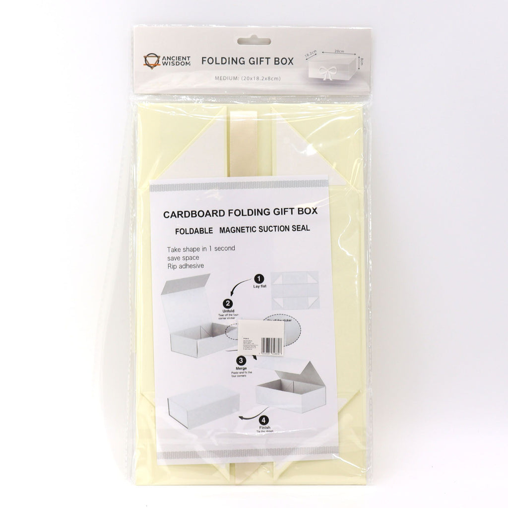 Flat Pack Gift Box Medium Square 20x18.2x8cm Ivory – view 2
