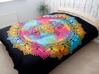 Double Cotton Bedspread & Wall Hanging - Black Hamsa 230x200cm – view 2