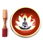 Large Buddha Singing Bowl Set - Black/Orange (14cm)