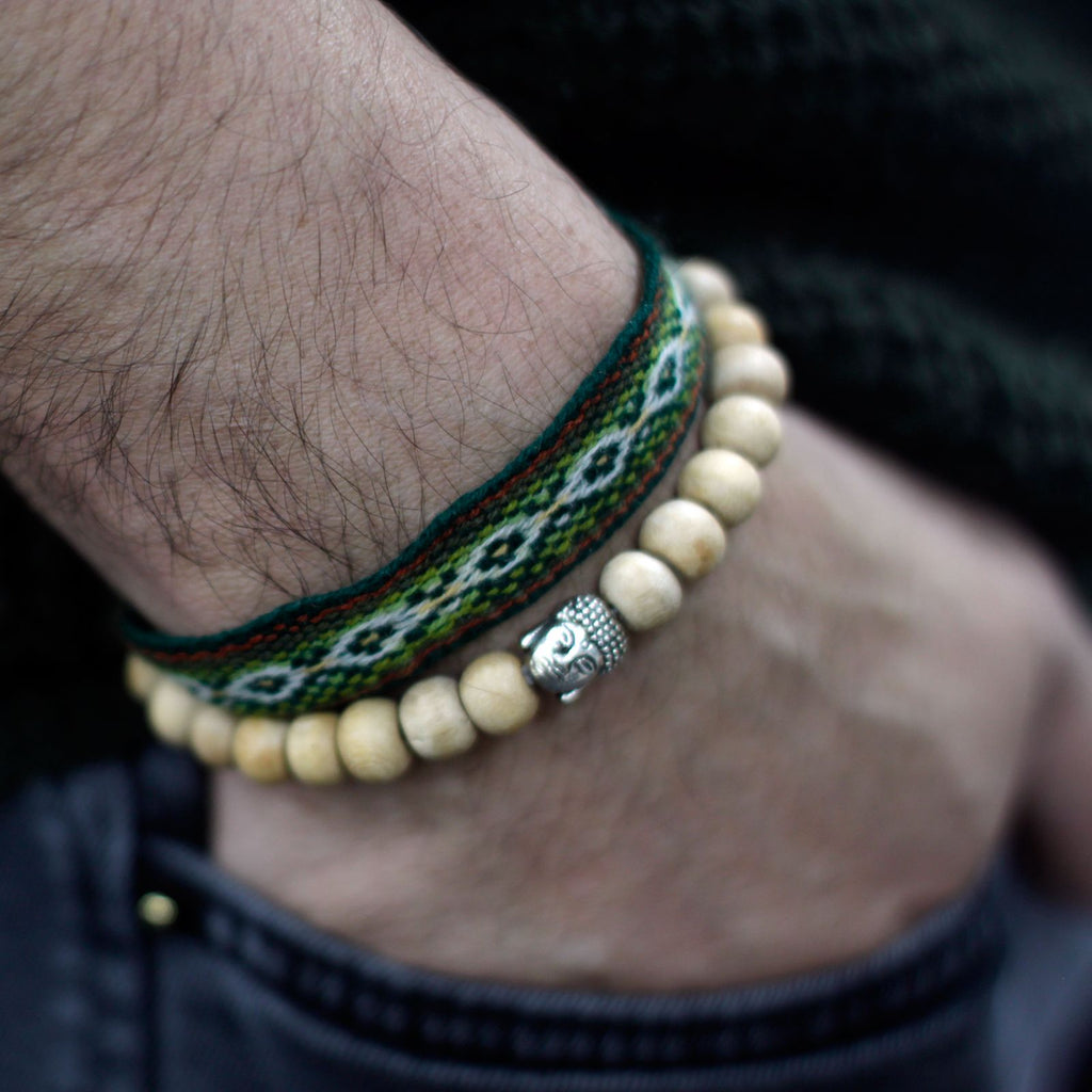 Sandalwood Beads Bracelet with Buddha Charm – view 2