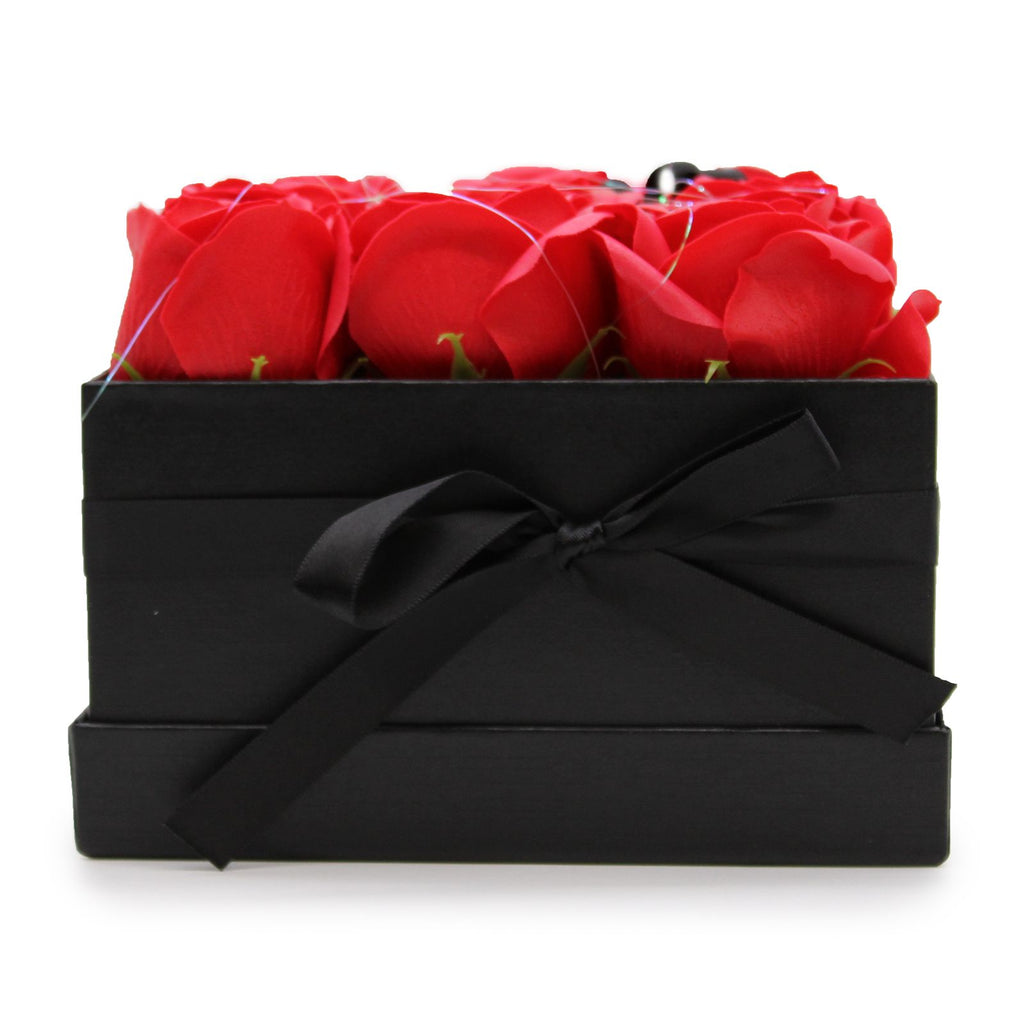 9 Red Soap Roses Square Gift Box – view 2