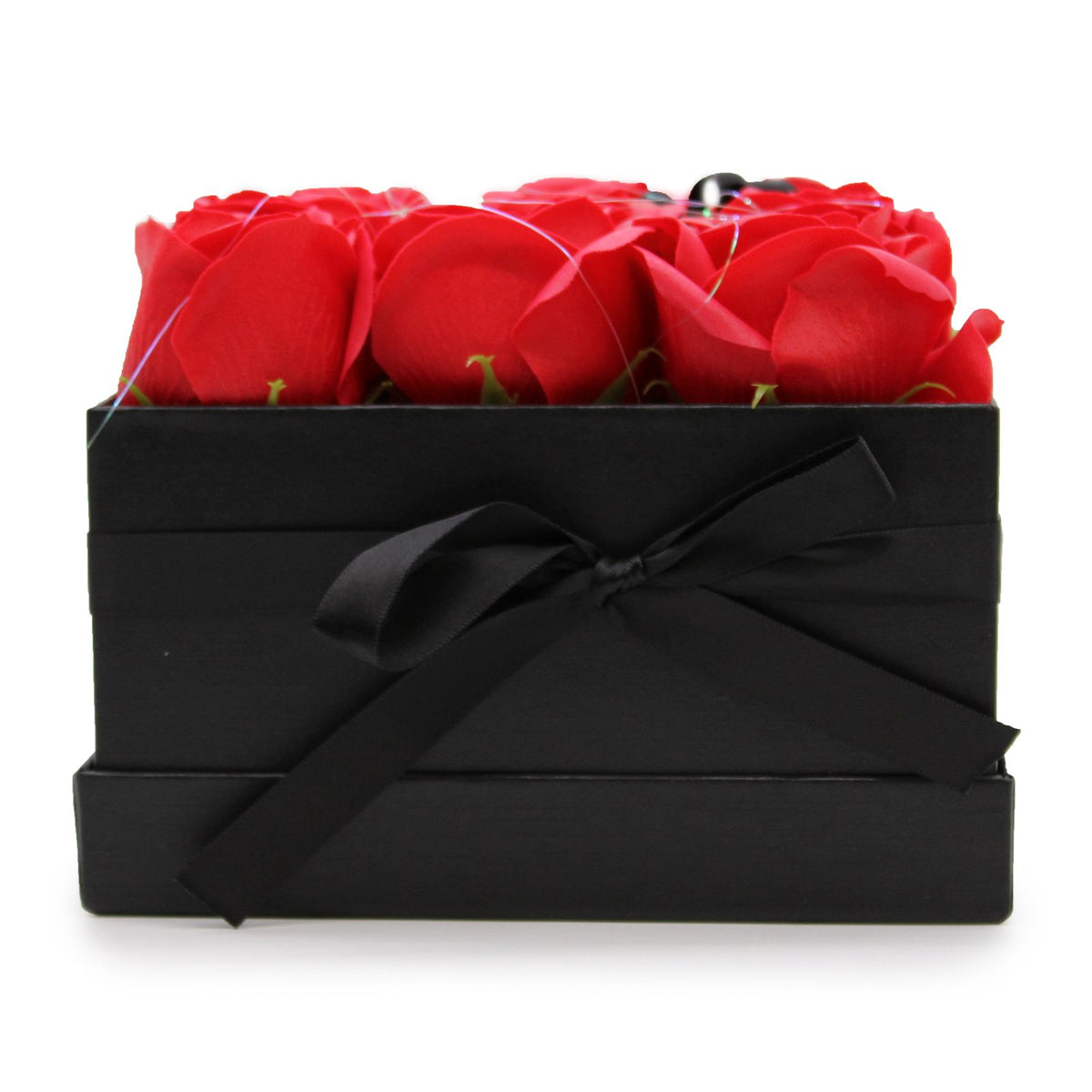 9 Red Soap Roses Square Gift Box – view 2