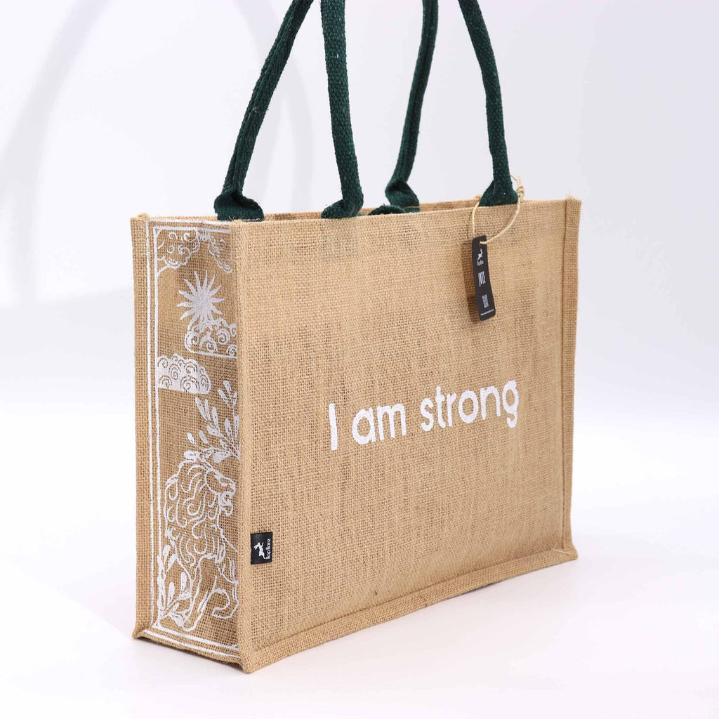 Hop Hare Jute Bag - I am Strong