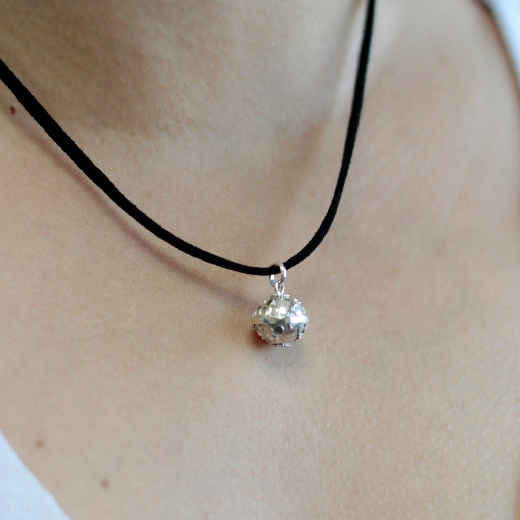 Silver Angel Bell Necklace - Prosperity - 16mm