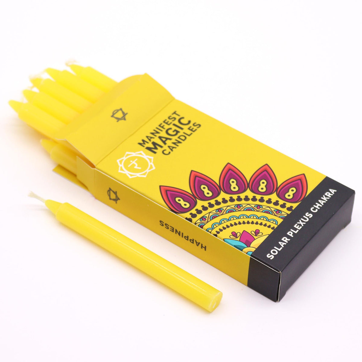 Manifest Magic Candles Pack of 12 - Yellow Solar Plexus Chakra