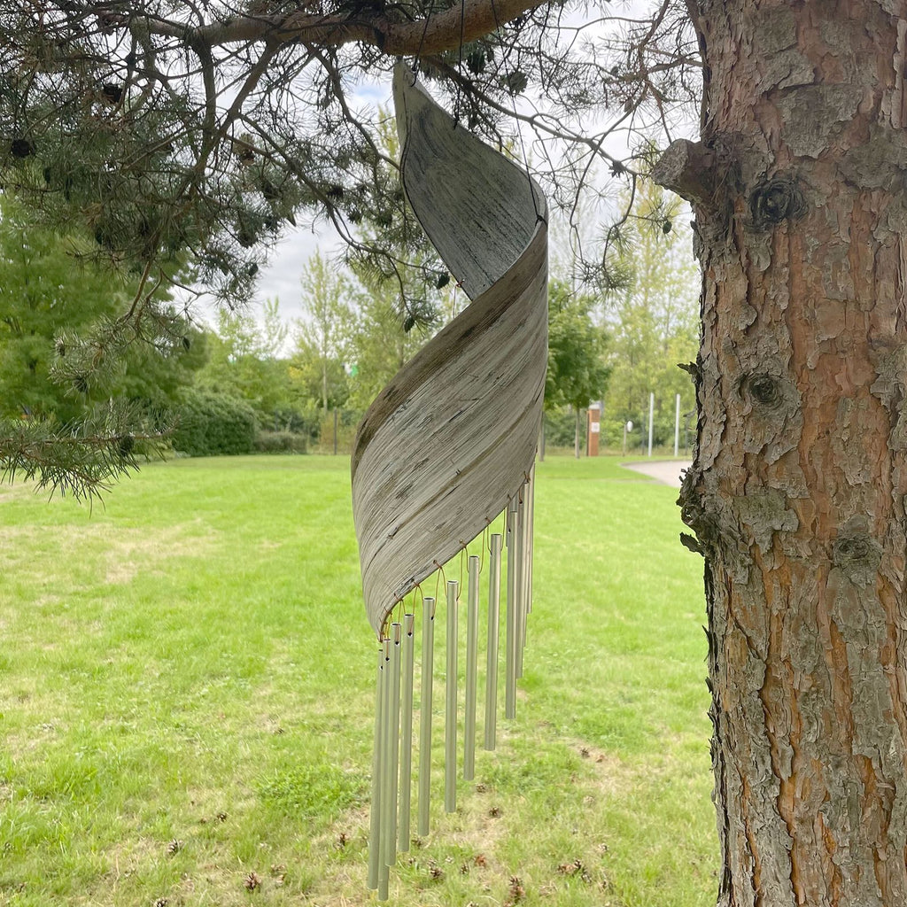 Coconut Leaf Wind Chime - Whitewash, 50 cm