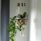Large Beaded Macrame Plant Hanger, 77cm – view 7
