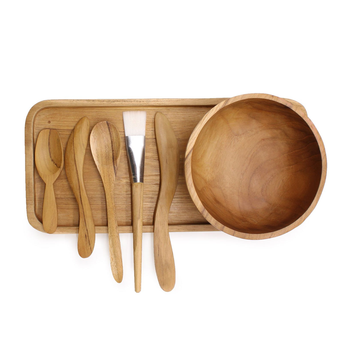 Teak Wood Clay & Wax Application Set with Bowl and Plate – view 6