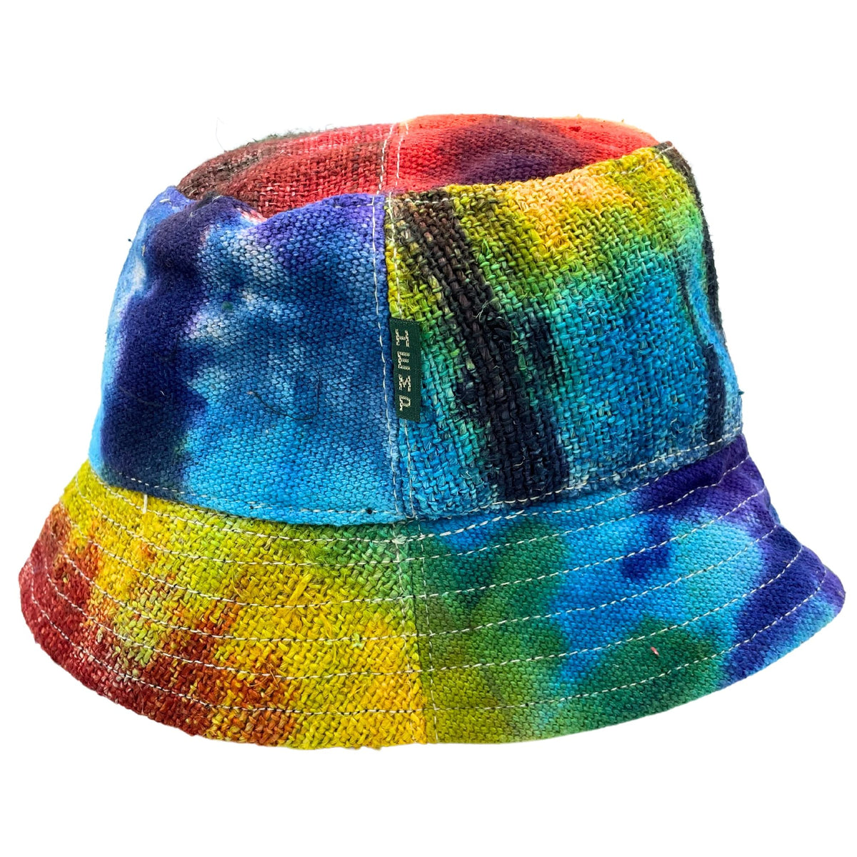 Patched Hemp and Cotton Boho Festival Hat - Tie-Dye – view 2