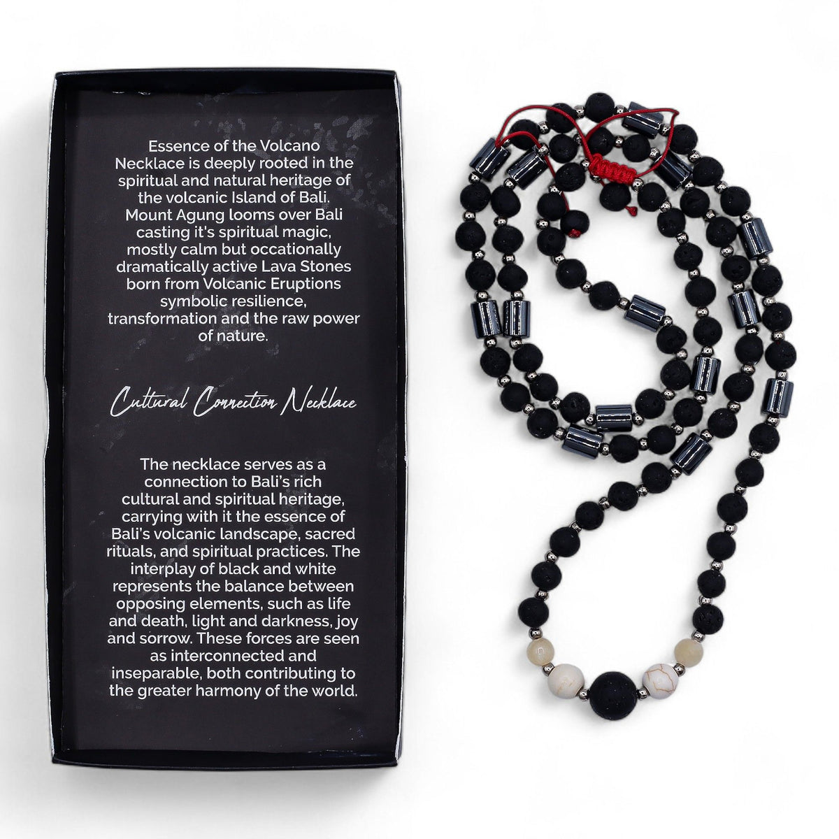 Lava Stone and Howlite Necklace - Cultural Connection