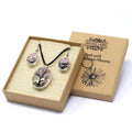 Tree of Life Pressed Flower Jewellery Set - Pink