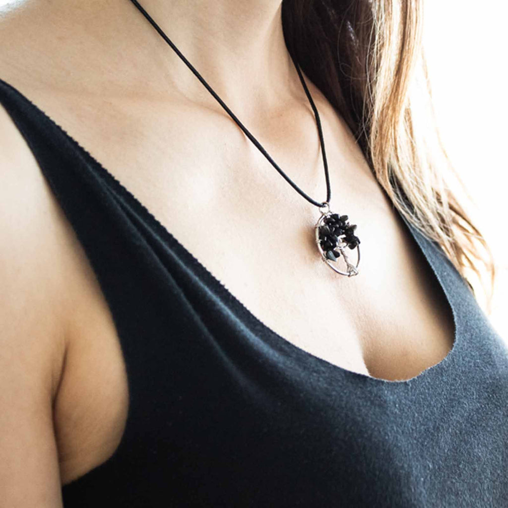 Tree of Life Pendant - Black Agate – view 3