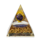 Orgonite Pyramid 7.5cm - Wire-Wrapped Amethyst and Copper Chips – view 3