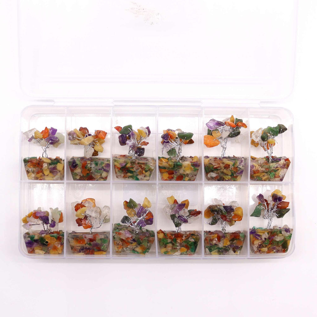 Mixed Gemstone Mini Tree on Orgonite Base, 15 Stones – view 6