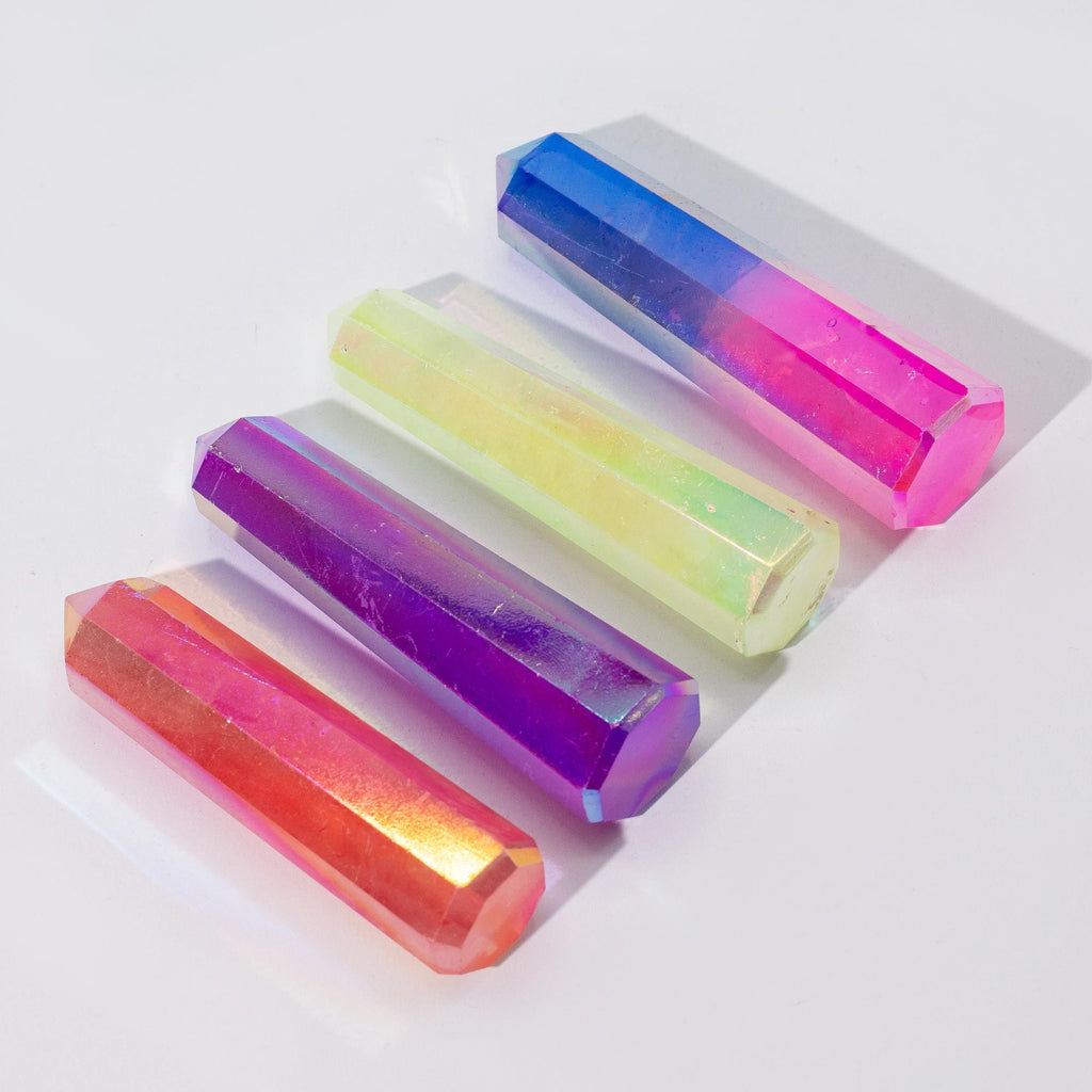 Aurora Crystal Quartz Obelisk, Purple, approx 9cm