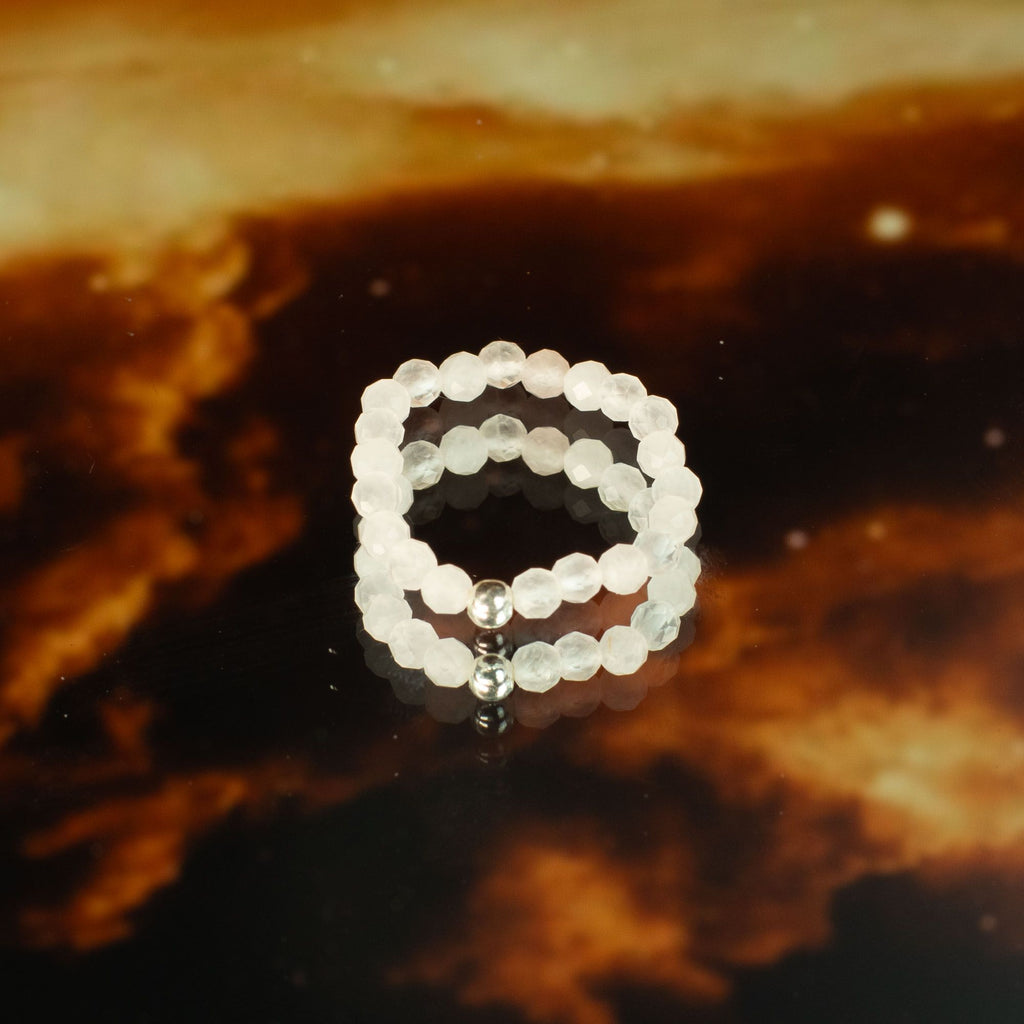 Nymph Gemstone Ring Set - Love & Flame Rose Quartz & Ruby – view 7